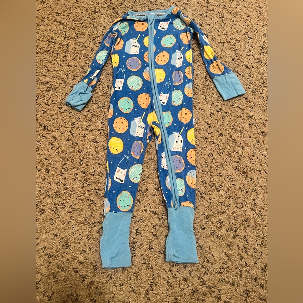 Little Sleepies Blue Cookies and Milk 6-12 Months Zippy